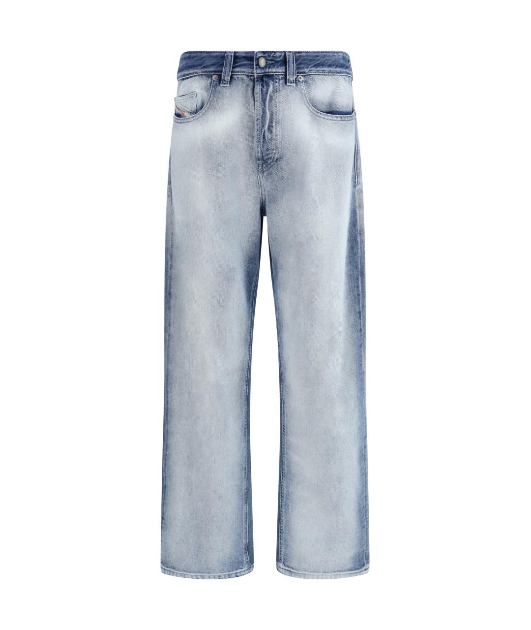 DIESEL Голубые хлопко-лиоцелловые прямые джинсы, фото 1