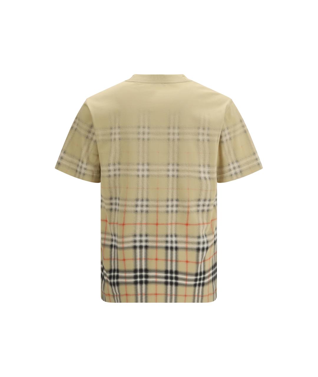 BURBERRY Бежевая хлопковая футболка, фото 2