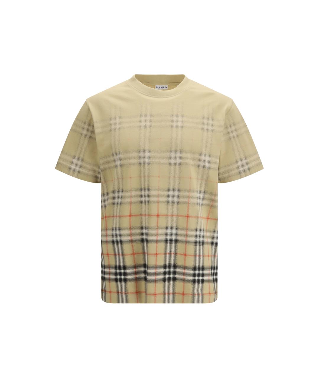BURBERRY Бежевая хлопковая футболка, фото 4