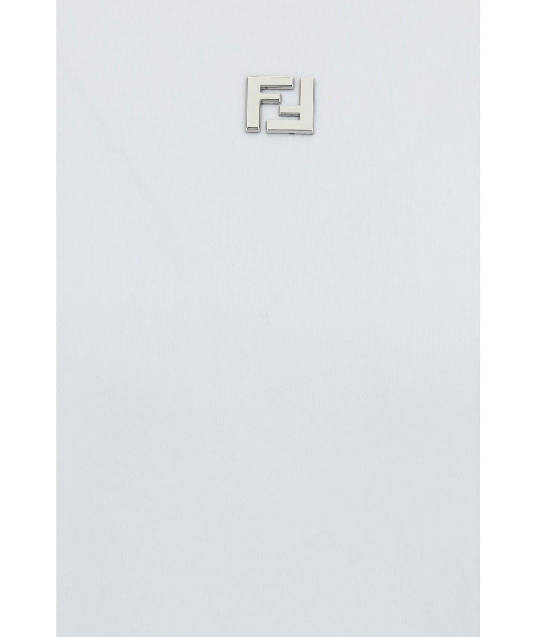 FENDI Белая хлопковая футболка, фото 3