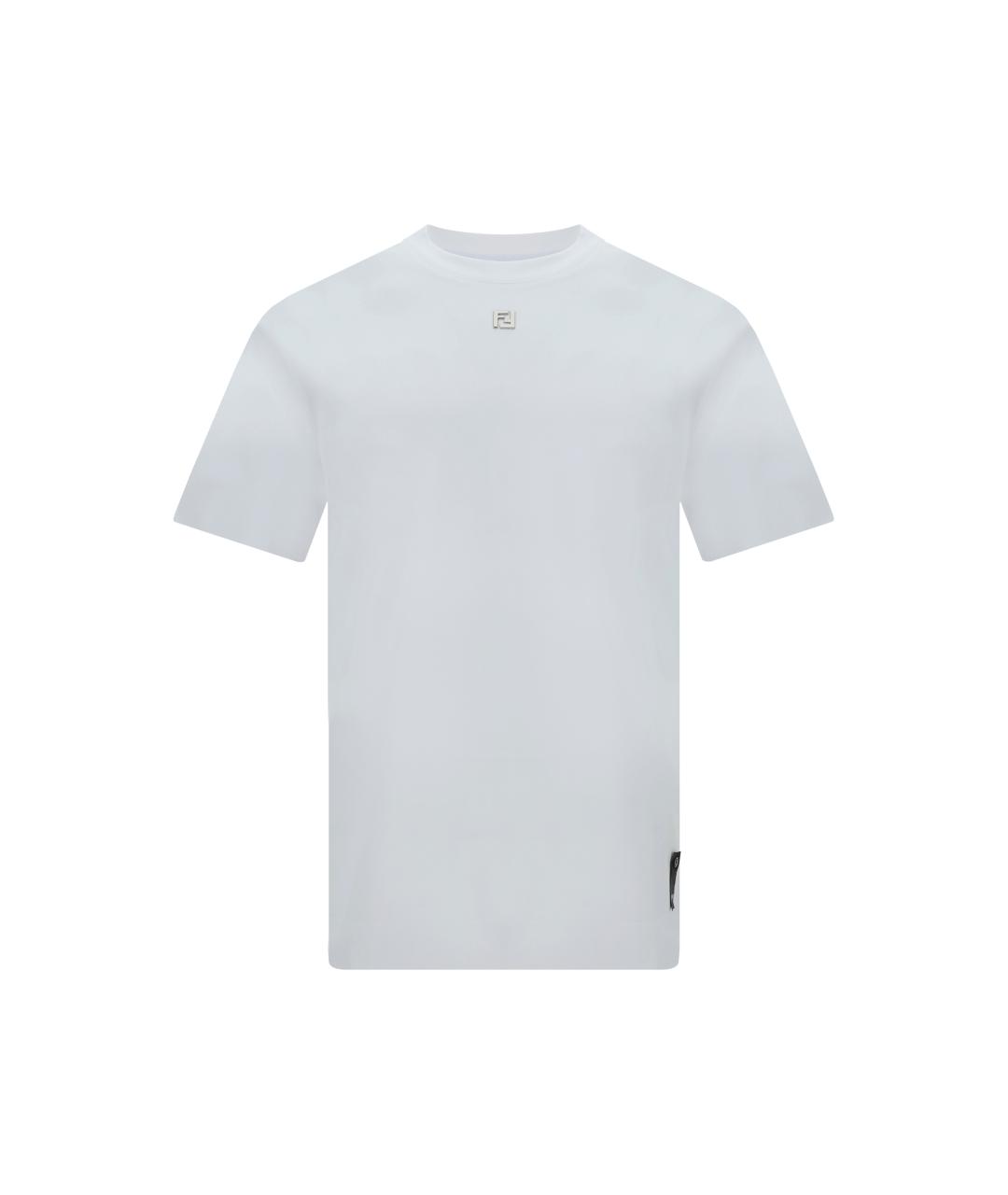 FENDI Белая хлопковая футболка, фото 4