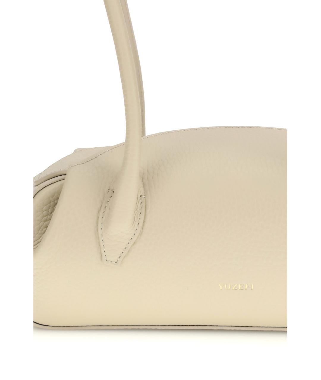 YUZEFI Бежевая кожаная сумка через плечо, фото 4
