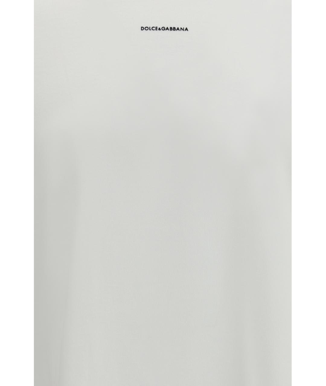 DOLCE&GABBANA Белая хлопковая футболка, фото 3