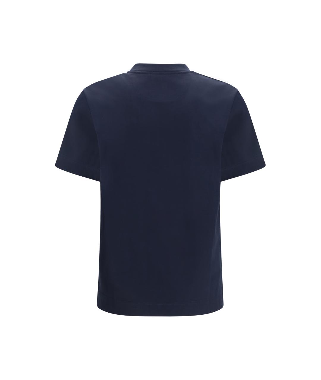 FENDI Темно-синяя хлопковая футболка, фото 2