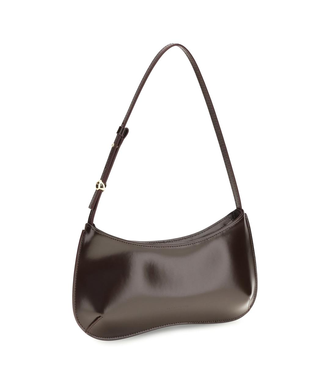 JACQUEMUS Бордовая кожаная сумка через плечо, фото 2