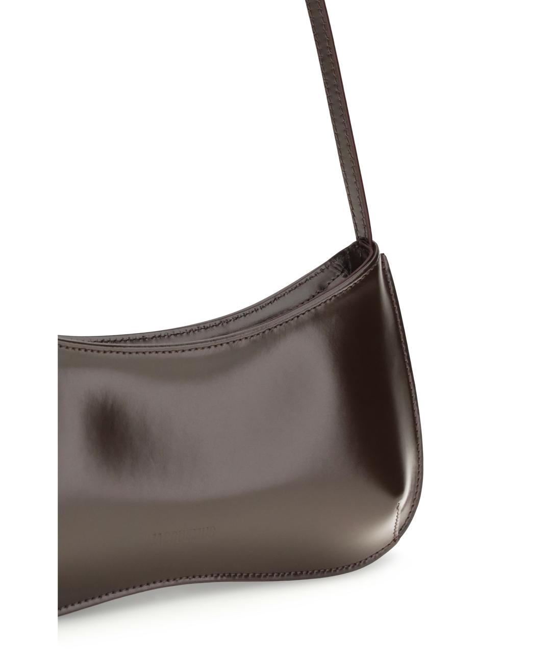 JACQUEMUS Бордовая кожаная сумка через плечо, фото 4