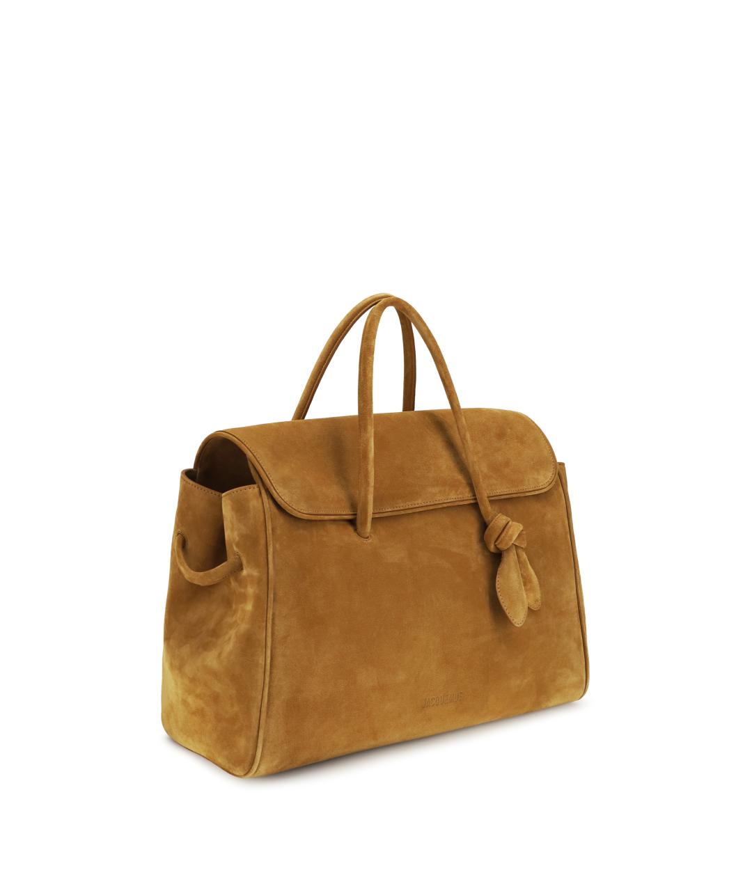 JACQUEMUS Бежевая замшевая дорожная/спортивная сумка, фото 2