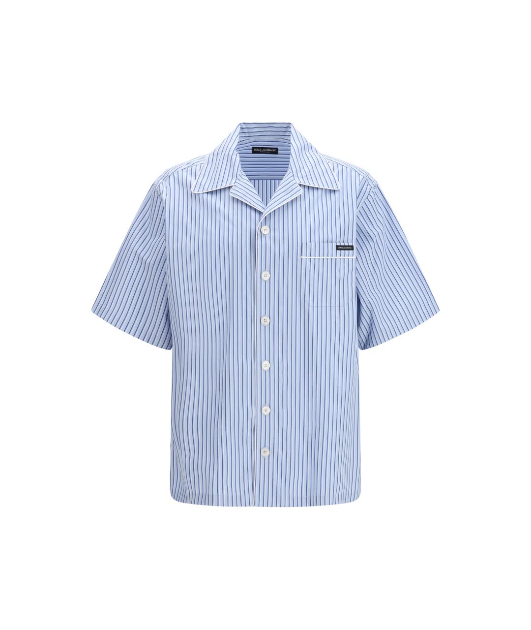 DOLCE&GABBANA Голубая хлопко-шелковая кэжуал рубашка, фото 1