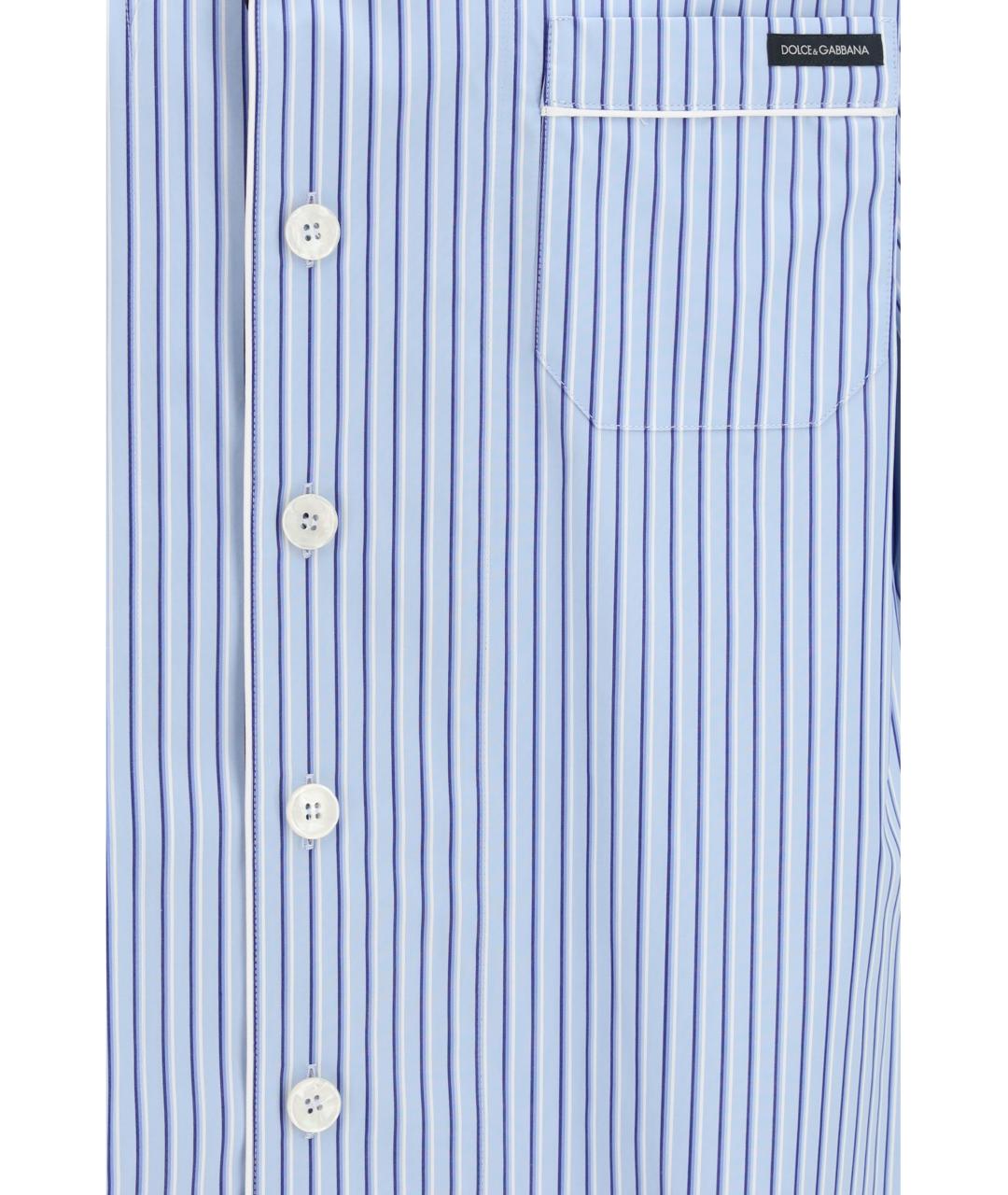 DOLCE&GABBANA Голубая хлопко-шелковая кэжуал рубашка, фото 3