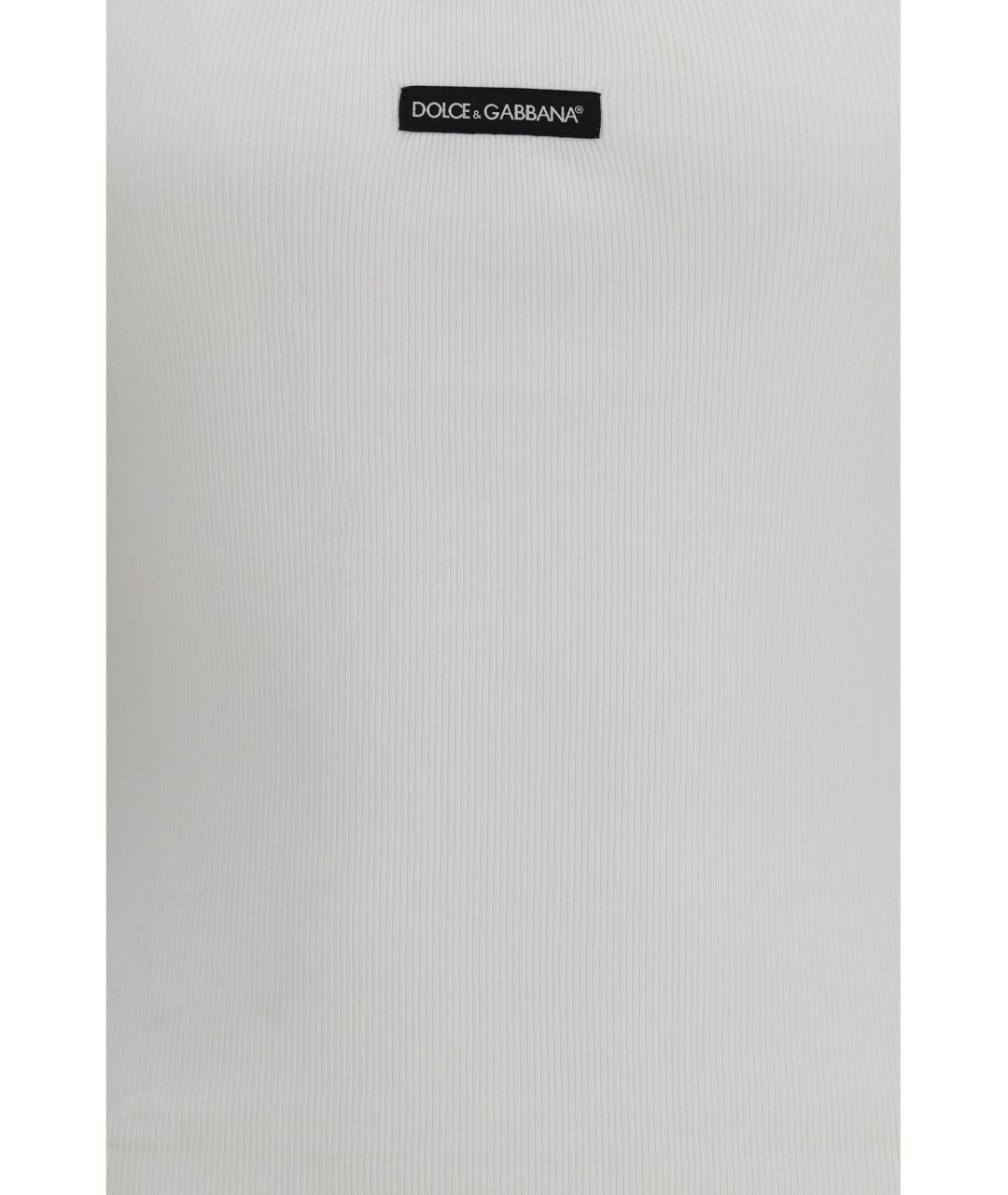 DOLCE&GABBANA Белая хлопковая майка, фото 3