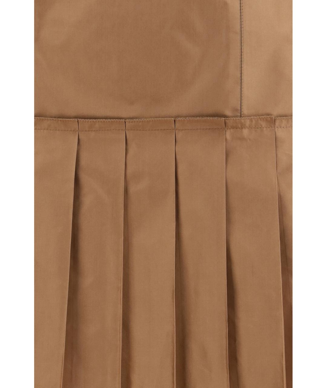 FENDI Коричневая шелковая юбка мини, фото 3