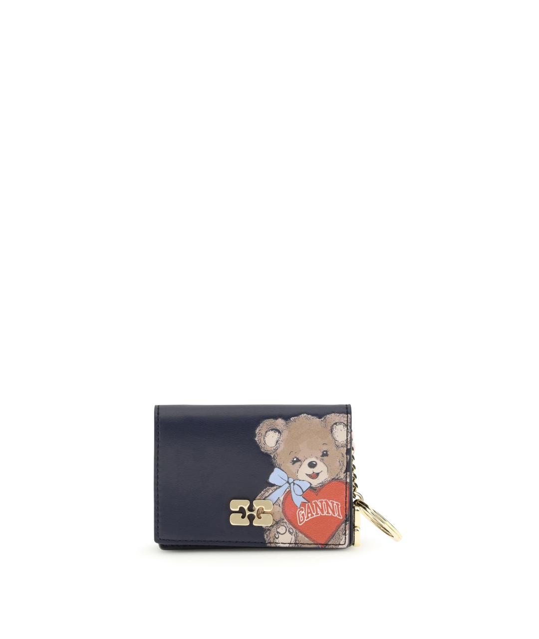 GANNI Черный кожаный кардхолдер, фото 1