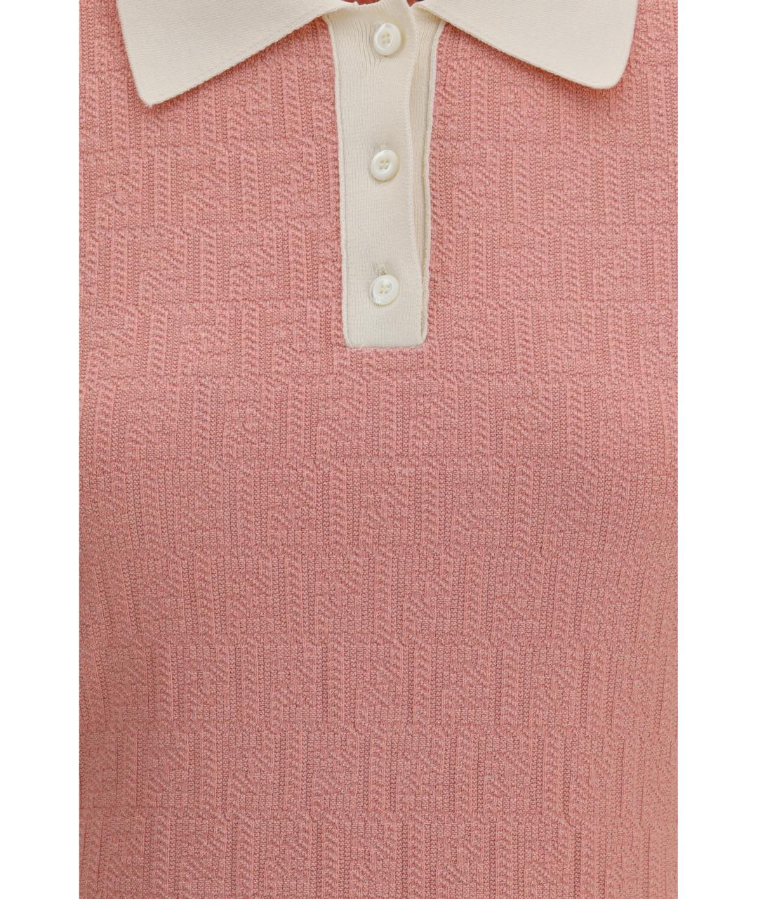 FENDI Розовое хлопковое повседневное платье, фото 3