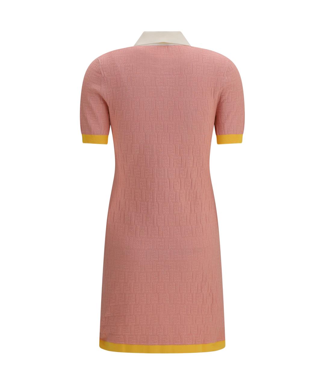 FENDI Розовое хлопковое повседневное платье, фото 2