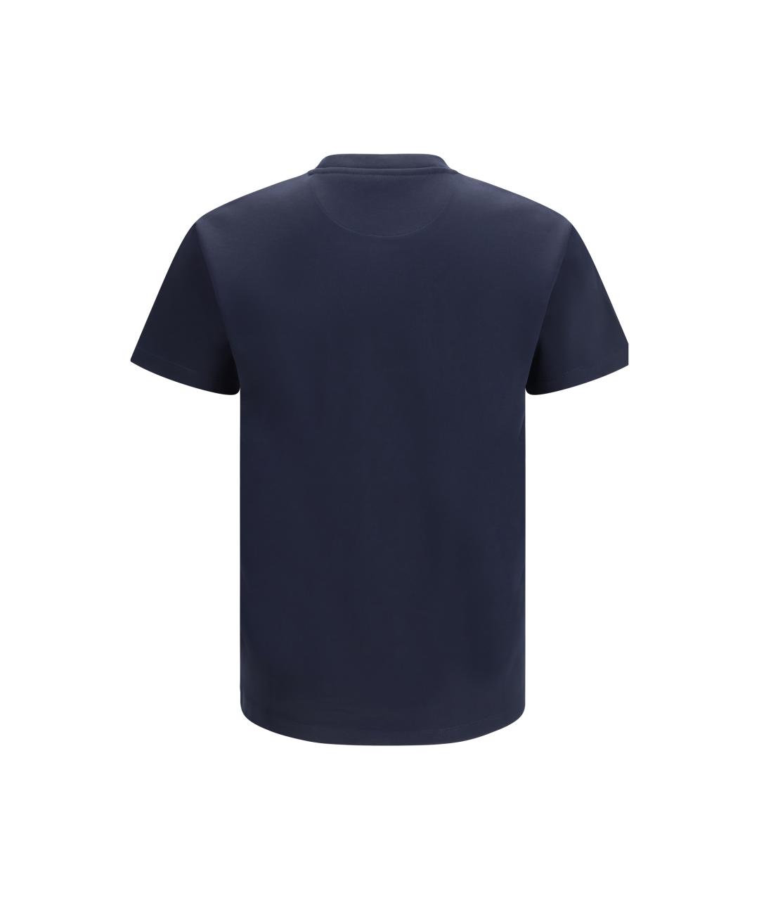 FENDI Темно-синяя хлопковая футболка, фото 2