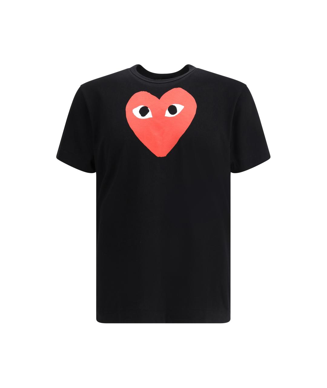 COMME DES GARÇONS PLAY Черная хлопковая футболка, фото 4