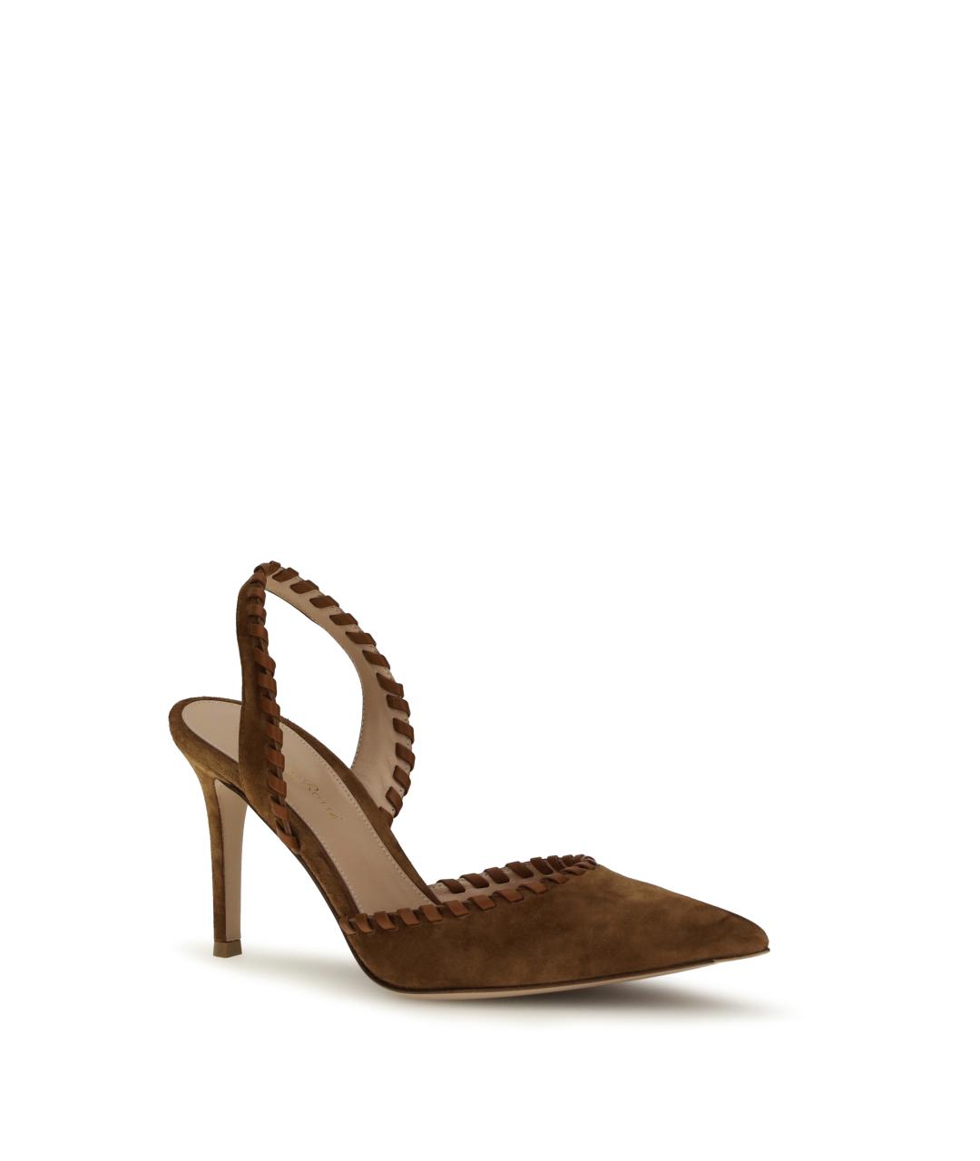GIANVITO ROSSI Коричневые замшевые туфли, фото 2