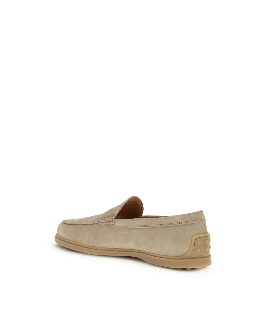 TOD'S Бежевые замшевые лоферы, фото 3