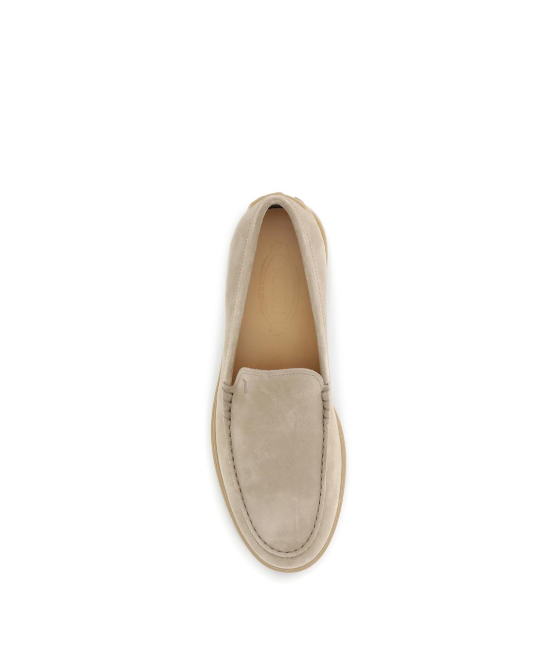 TOD'S Бежевые замшевые лоферы, фото 4
