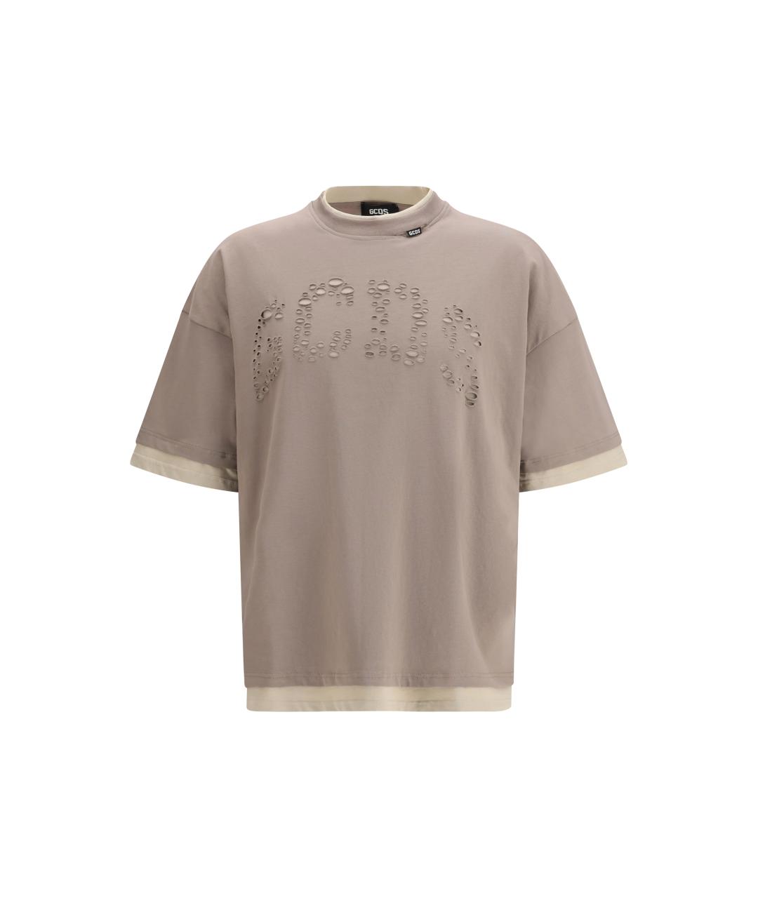 GCDS Бежевая хлопковая футболка, фото 4