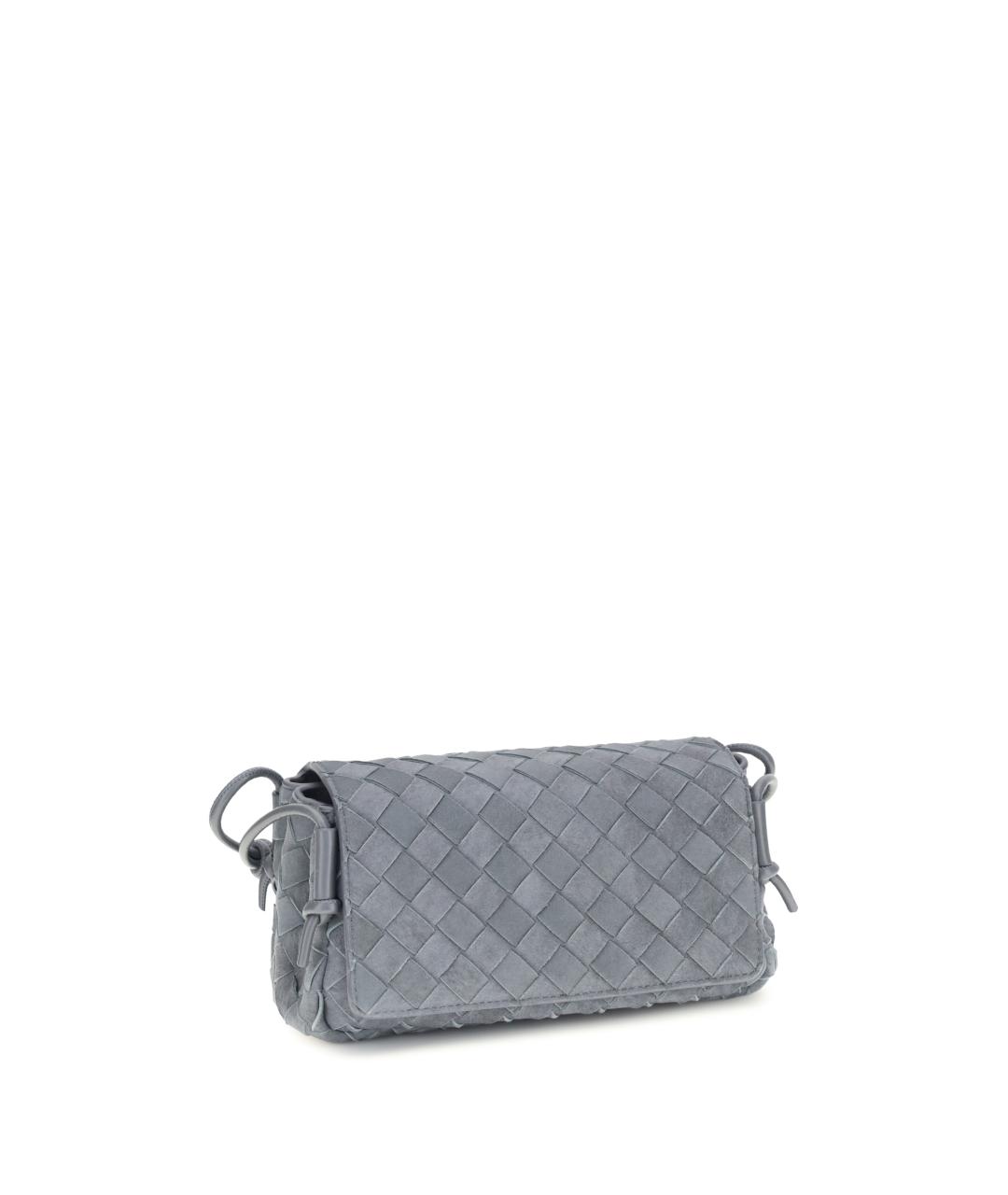 BOTTEGA VENETA Голубая замшевая сумка через плечо, фото 2