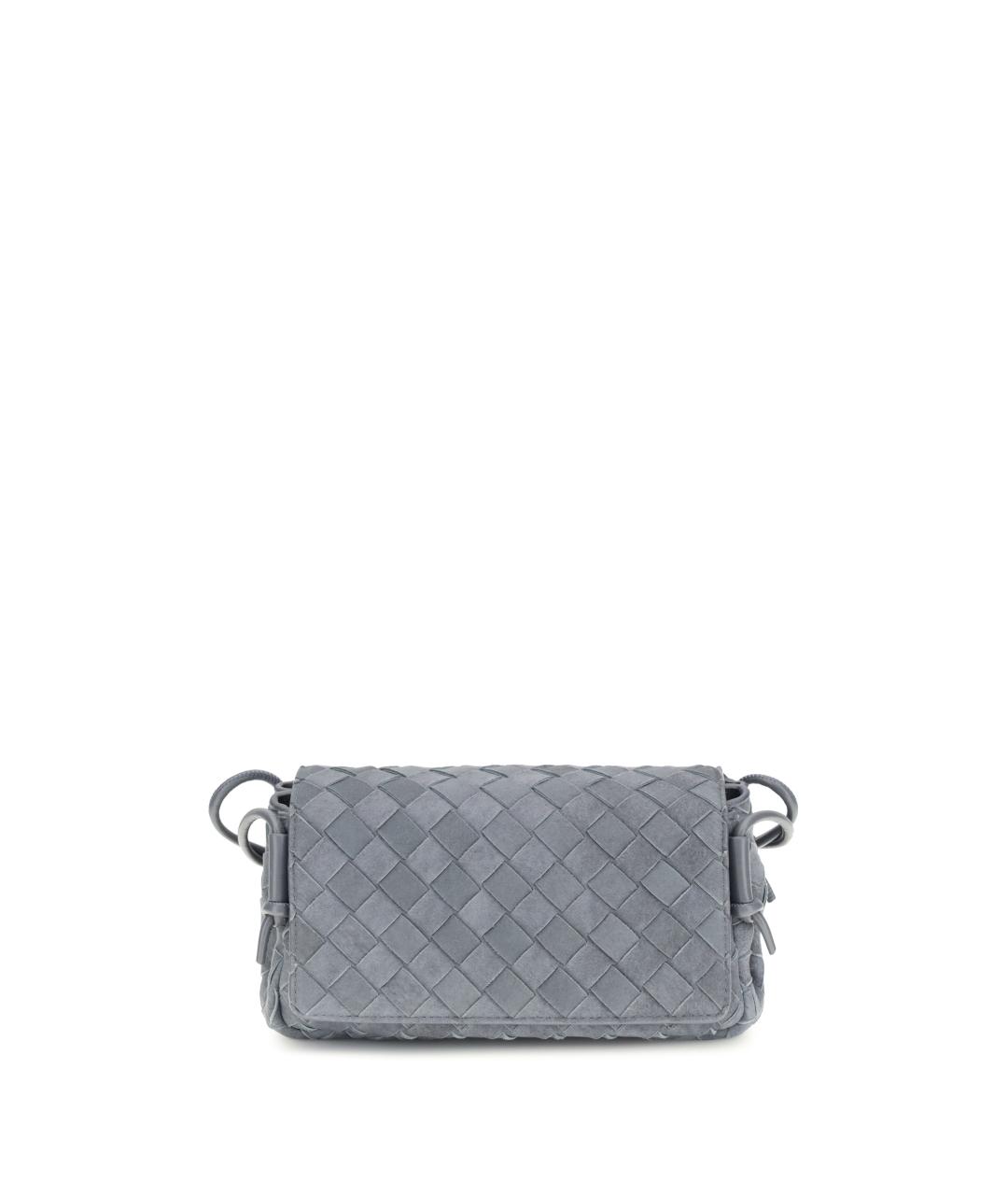 BOTTEGA VENETA Голубая замшевая сумка через плечо, фото 1