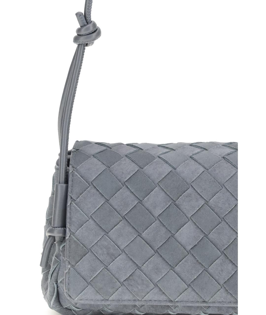 BOTTEGA VENETA Голубая замшевая сумка через плечо, фото 4