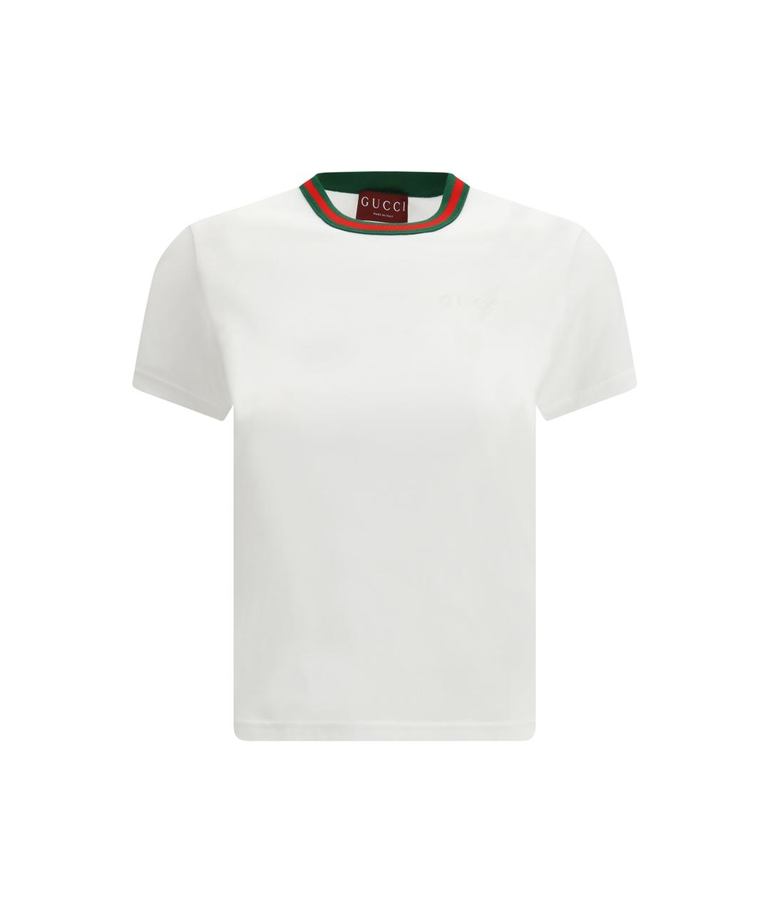 GUCCI Белая хлопковая футболка, фото 1