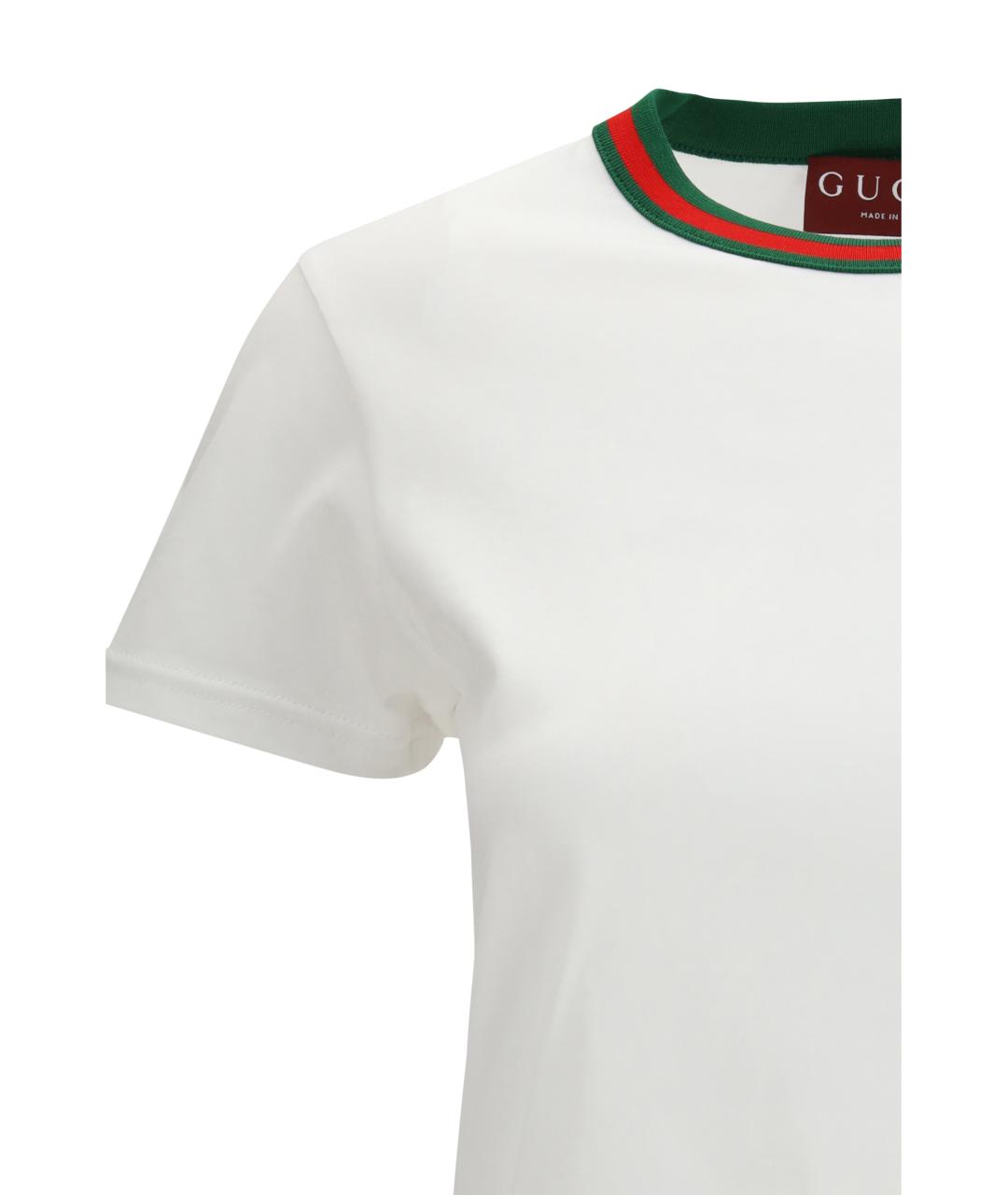 GUCCI Белая хлопковая футболка, фото 3