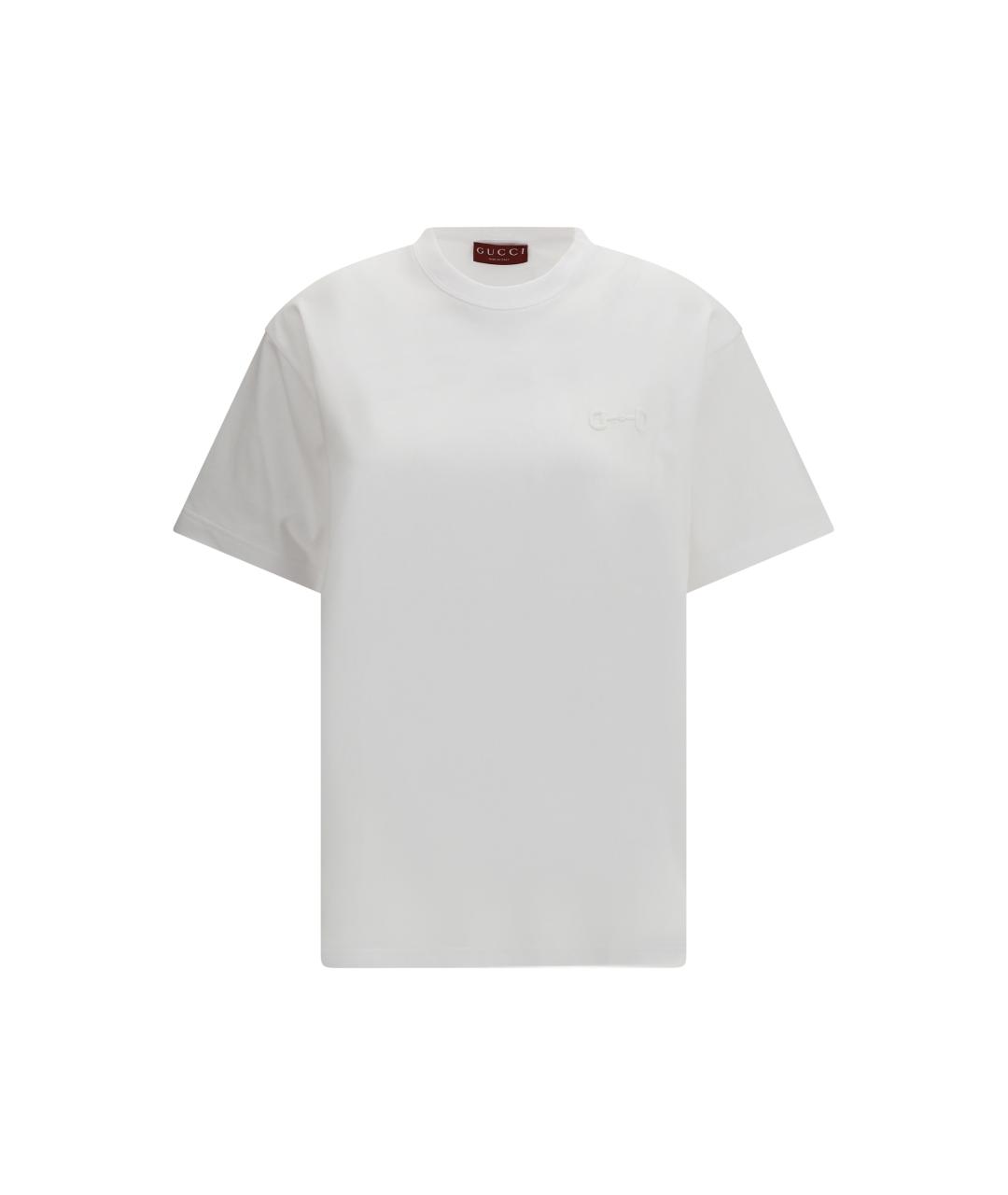 GUCCI Белая хлопковая футболка, фото 4