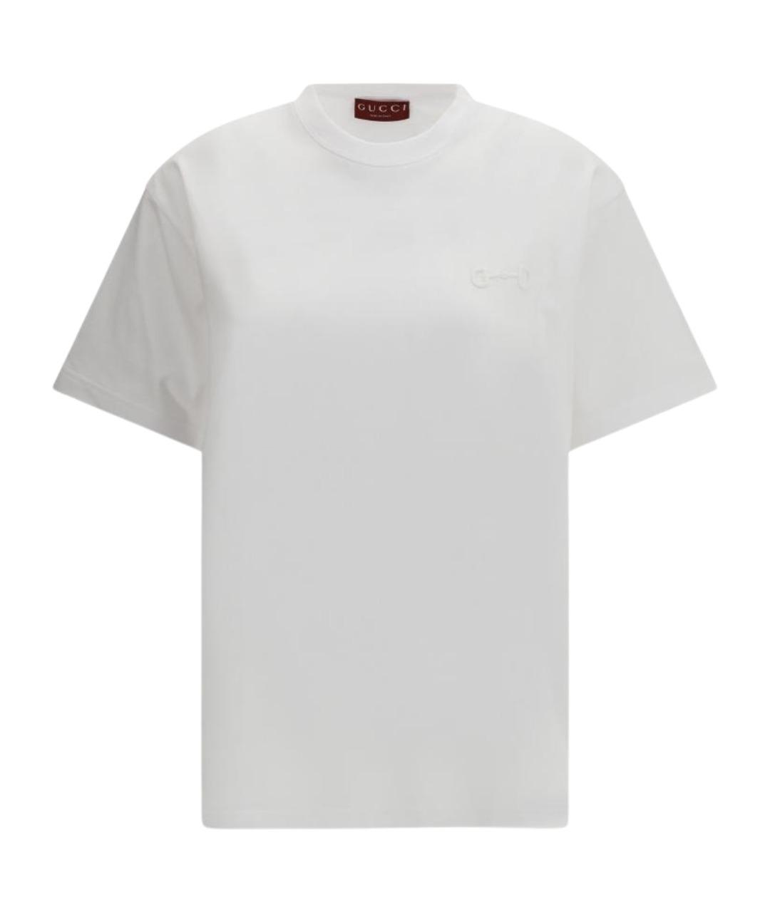 GUCCI Белая хлопковая футболка, фото 1
