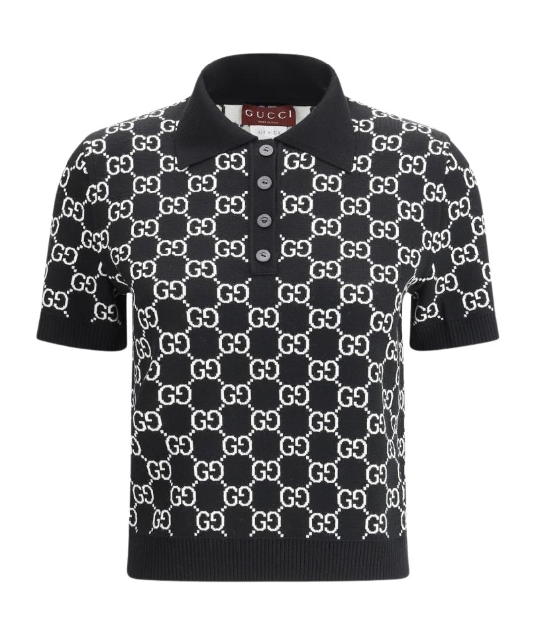 GUCCI Черная шерстяная футболка, фото 1