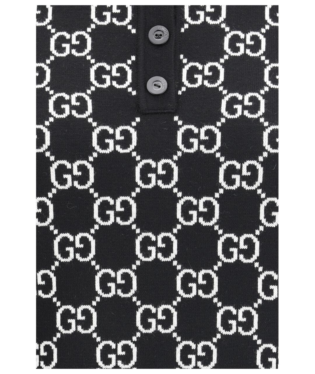 GUCCI Черная шерстяная футболка, фото 3