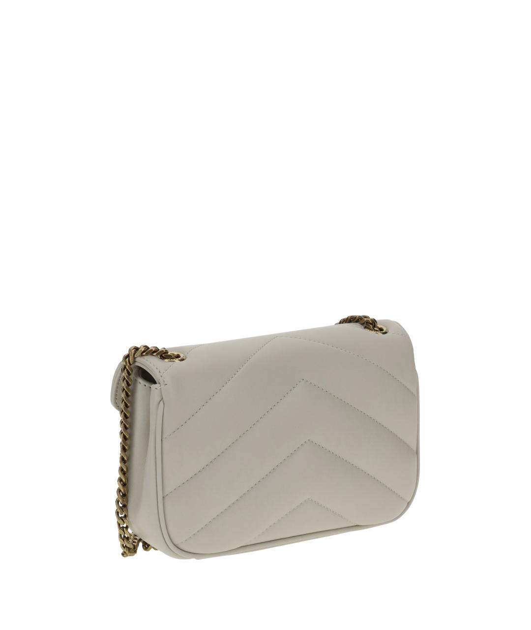 SAINT LAURENT Белая кожаная сумка через плечо, фото 3