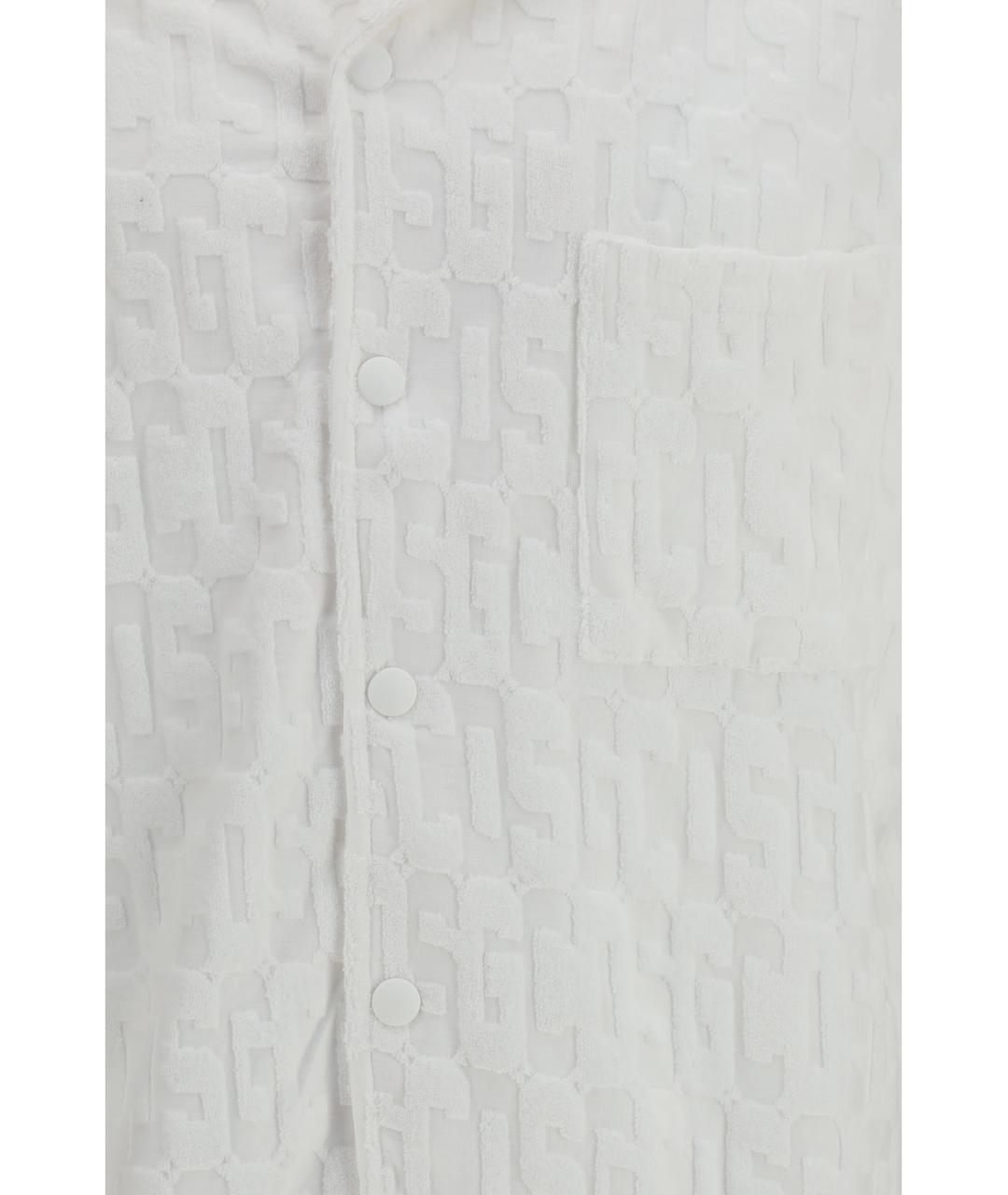 GCDS Белая хлопковая классическая рубашка, фото 3