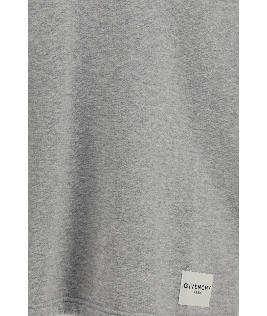 GIVENCHY Серая хлопковая футболка, фото 3