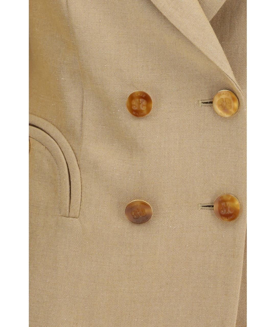BLAZE MILANO Бежевый льняной жакет/пиджак, фото 3