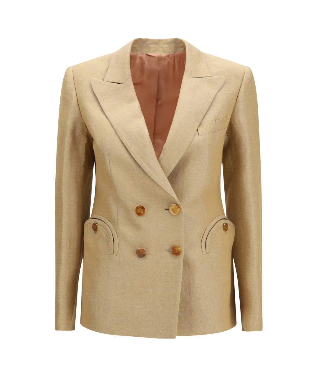 BLAZE MILANO Бежевый льняной жакет/пиджак, фото 1