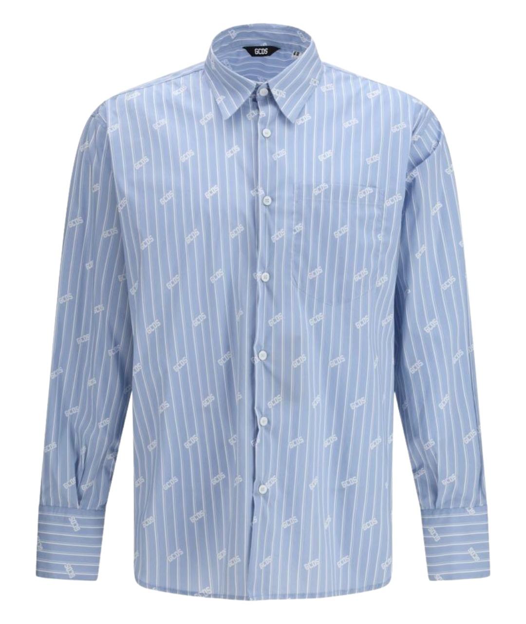 GCDS Голубая хлопковая кэжуал рубашка, фото 1