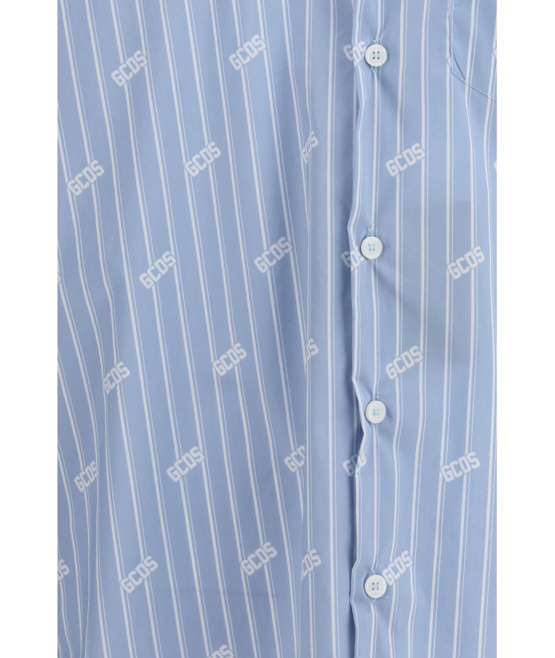 GCDS Голубая хлопковая кэжуал рубашка, фото 3