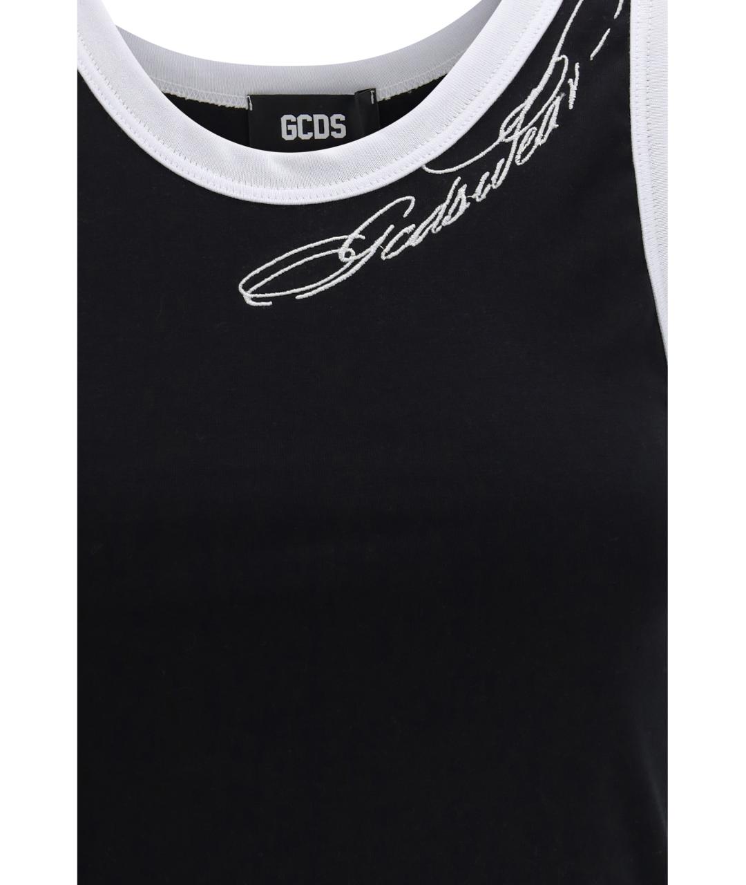 GCDS Черная хлопковая майка, фото 3