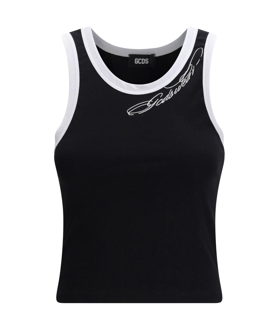 GCDS Черная хлопковая майка, фото 1