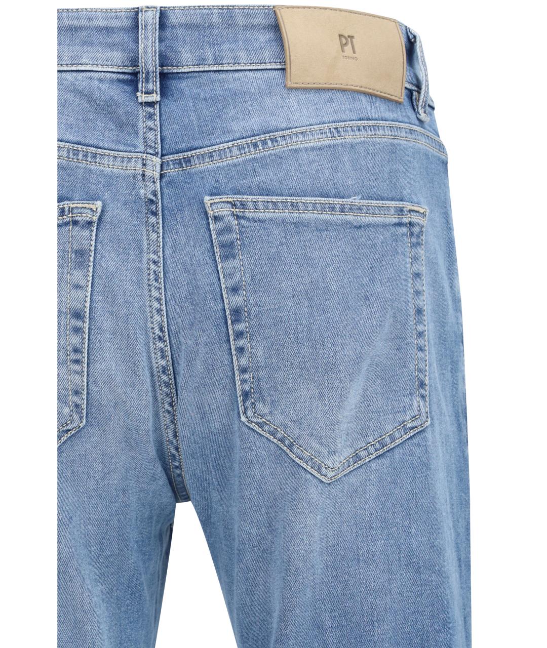 PT TORINO Голубые хлопко-эластановые джинсы скинни, фото 3