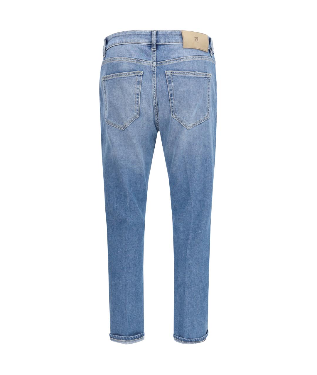 PT TORINO Голубые хлопко-эластановые джинсы скинни, фото 2