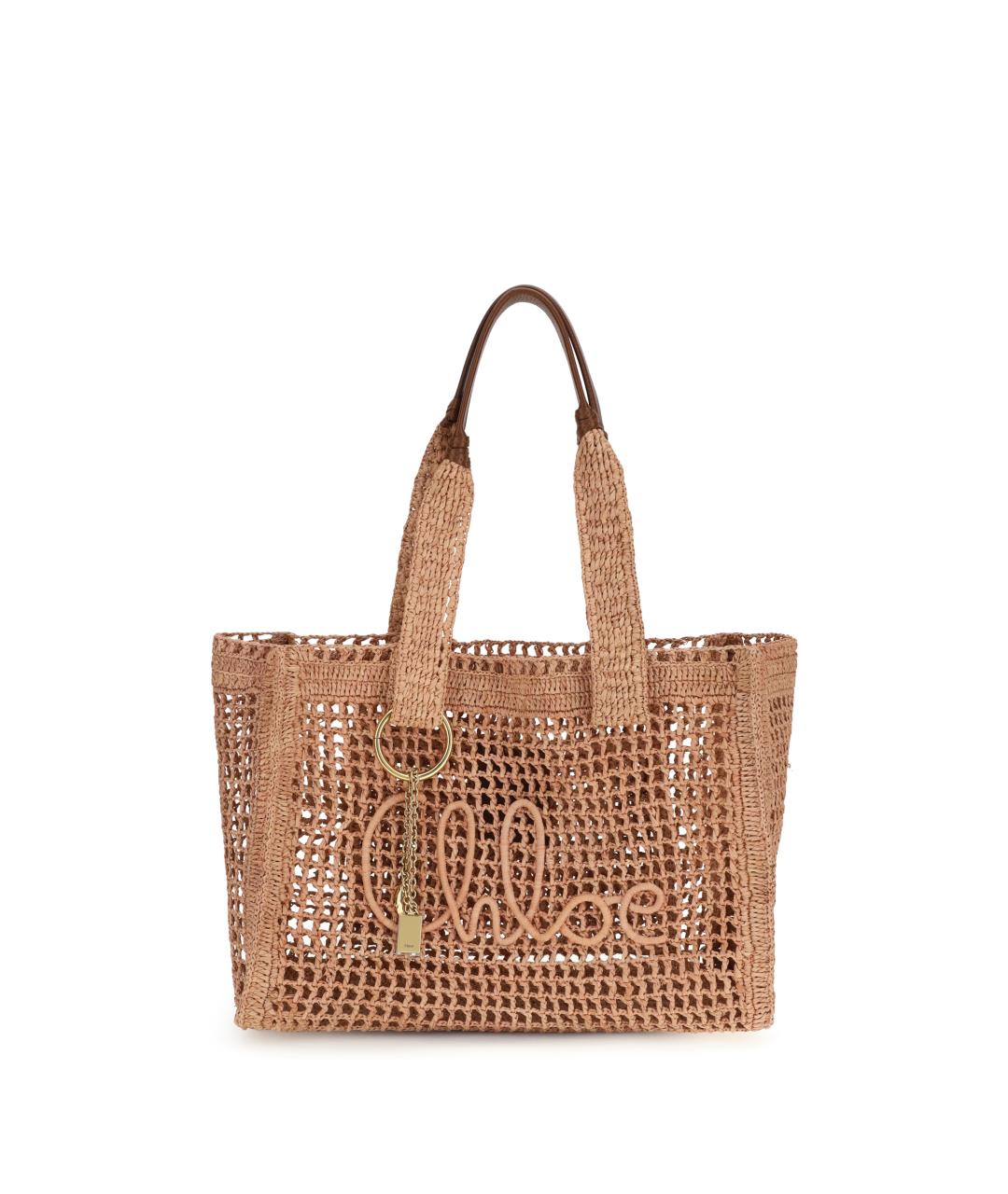 CHLOE Розовая пелетеная сумка тоут, фото 1