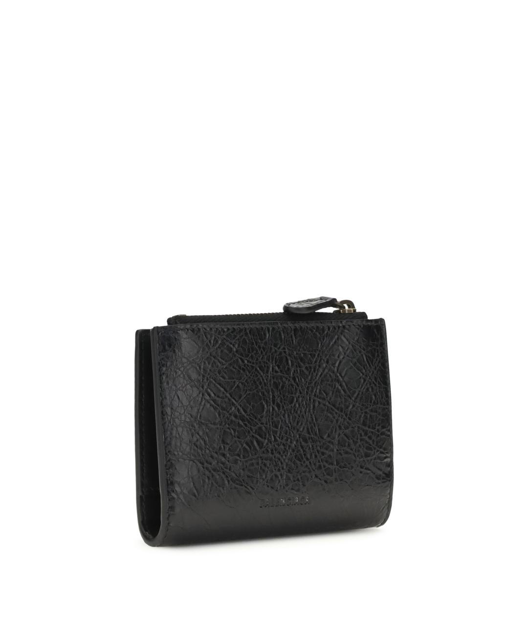 BALENCIAGA Черный кожаный кошелек, фото 2