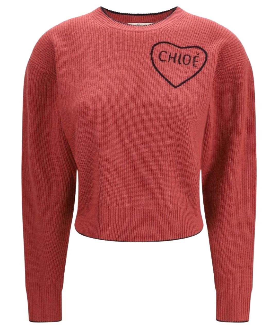 CHLOE Красный шерстяной джемпер / свитер, фото 1