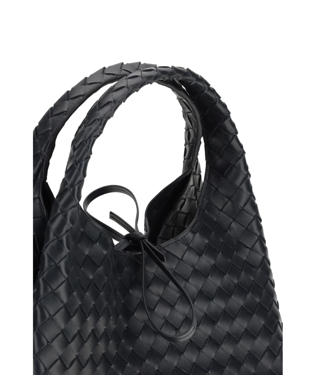 BOTTEGA VENETA Темно-синяя кожаная сумка тоут, фото 4