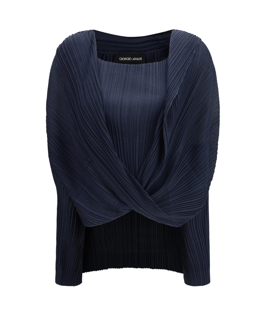 GIORGIO ARMANI Темно-синяя вискозная блузы, фото 1