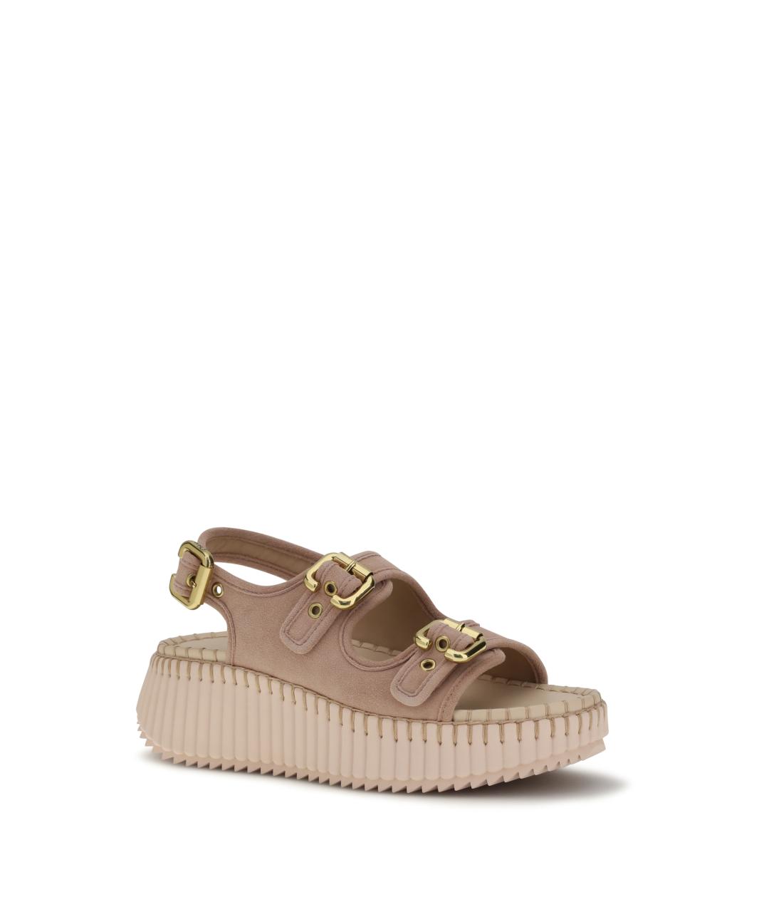 CHLOE Розовые замшевые сандалии, фото 2